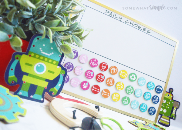 Magnetic Chore Chart For Kids (Printables) | Somewhat Simple