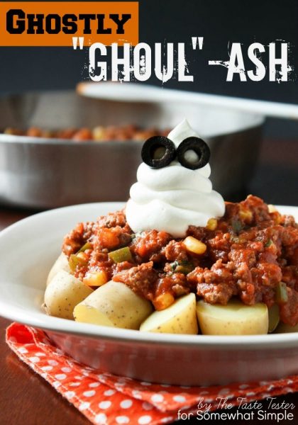 Easy Halloween Goulash (Ghoul-ash) - from Somewhat Simple