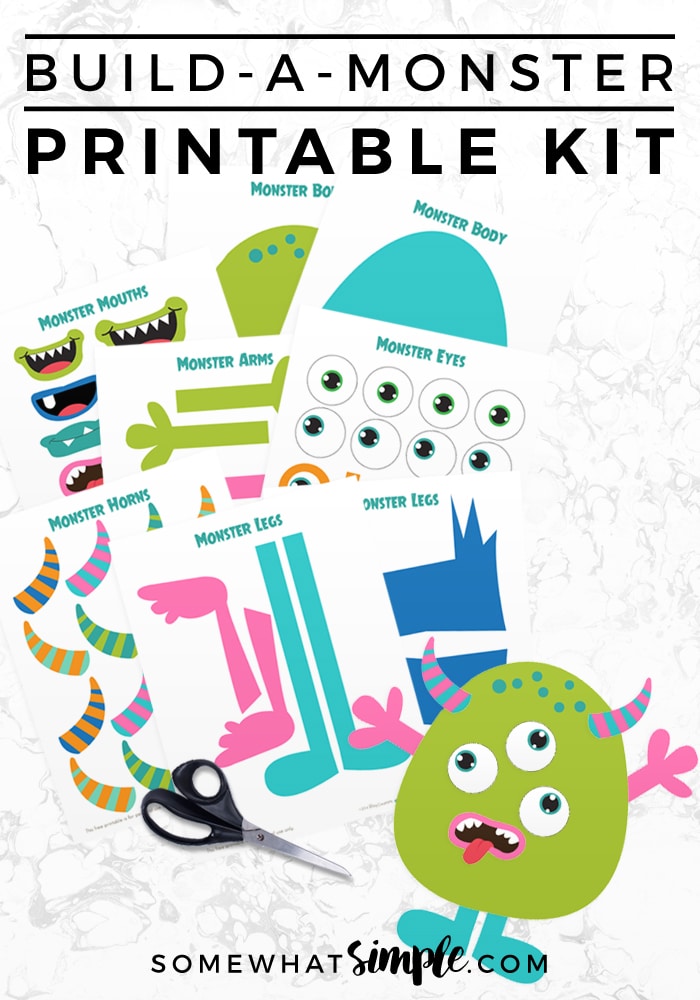 Build A Monster Free Printable Craft Kit Somewhat Simple