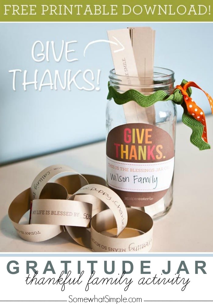 Gratitude Jar Free Printable Download Somewhat Simple