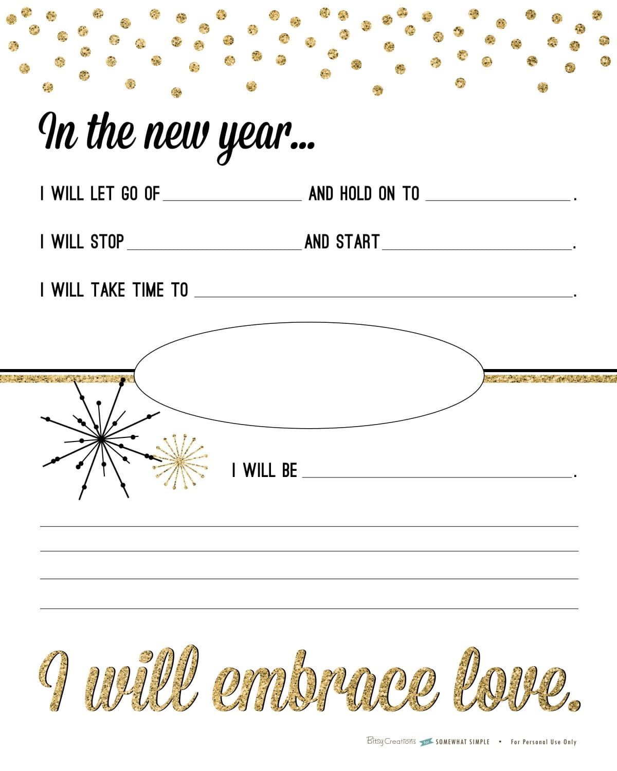 Free New Years Resolution Printables