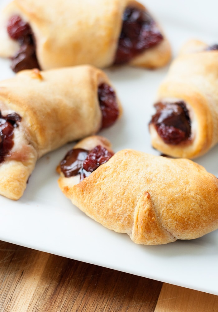 3 Ingredient Chocolate Cherry Croissants - Somewhat Simple