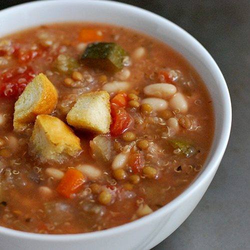 Crock Pot Vegetable Soup (10 Min Prep) - Somewhat Simple