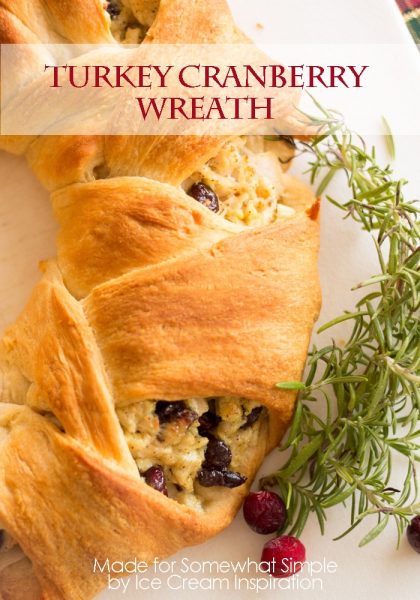 Turkey Cranberry Croissant Wreath - Somewhat Simple