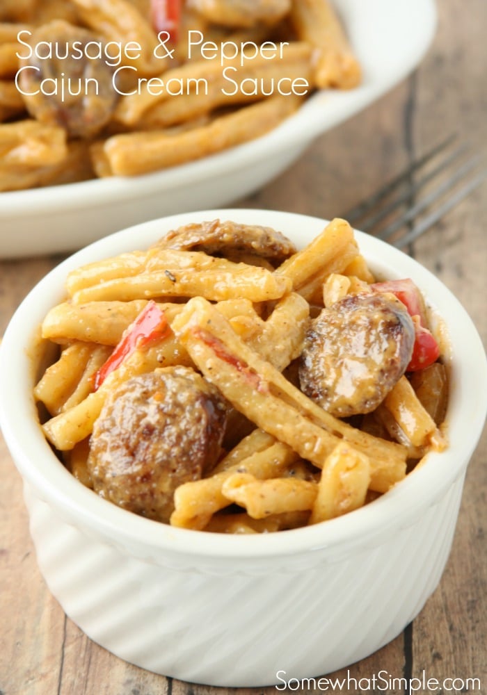 Sausage and Pepper Cajun Cream Sauce Recipe - Somewhat Simple