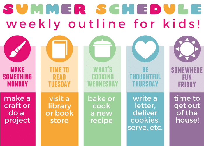Summer Schedule for Kids Free Printable Somewhat Simple