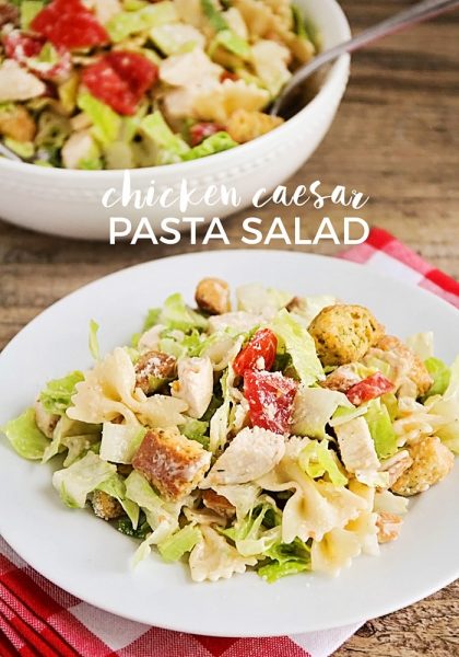 Chicken Caesar Pasta Salad (Easy Recipe) - Somewhat Simple