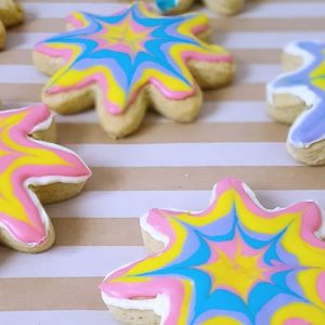 Tie Dye Sugar Cookies Tutorial (Easy Recipe) - Somewhat Simple