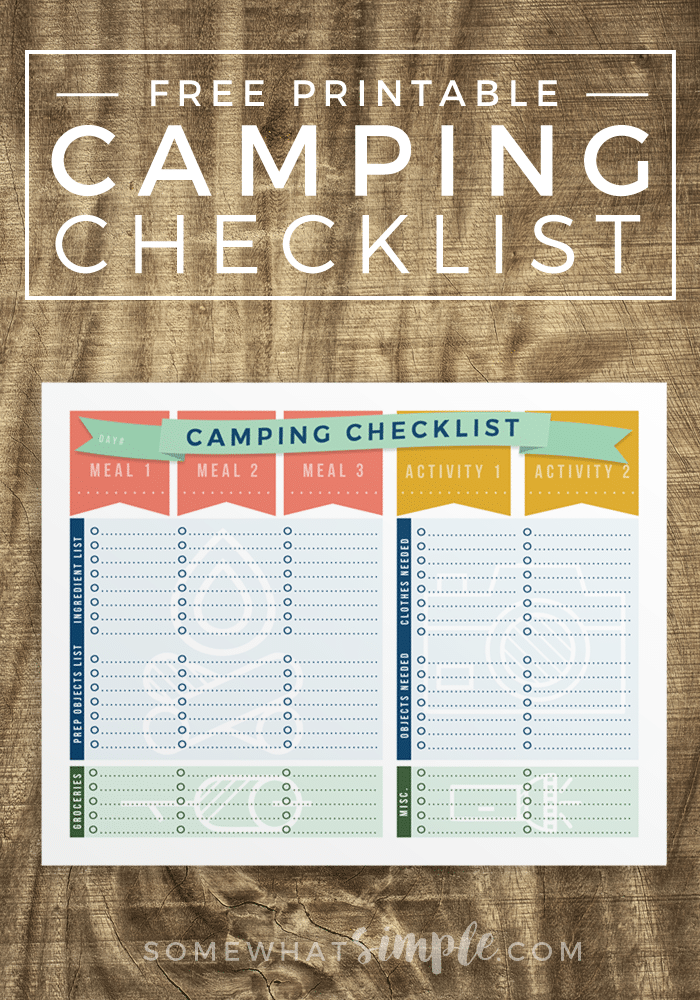 Camping List Checklist With Friends Printable