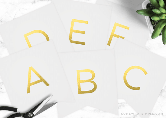 free printable gold banner entire alphabet somewhat simple