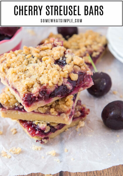 Fresh Cherry Streusel Bars Recipe | Somewhat Simple