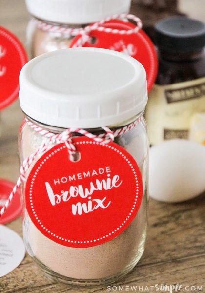 Brownie Mix in a Jar Gift Idea - Somewhat Simple