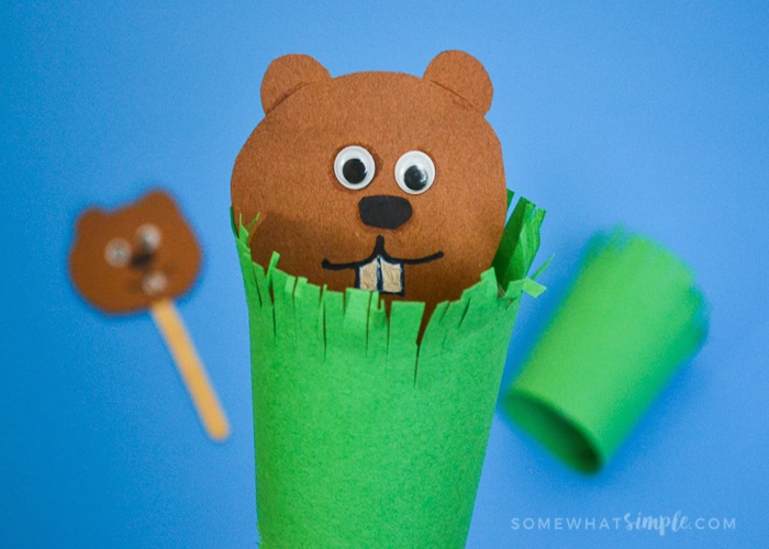 Groundhog Stick Puppet Craft Somewhat Simple