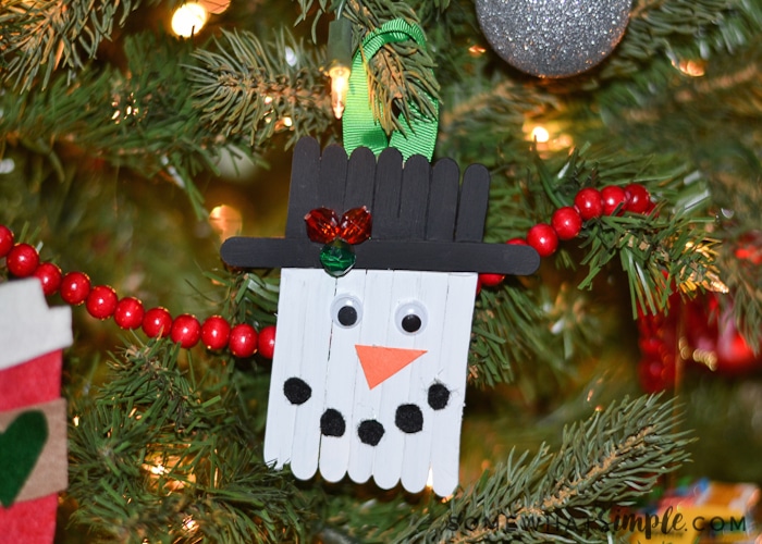 Easy Popsicle Stick Snowman Ornament Craft - Somewhat Simple