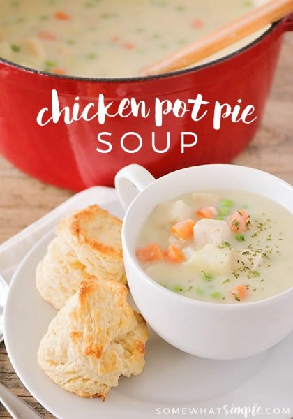 Homemade Chicken Pot Pie Soup Recipe | Somewhat Simple