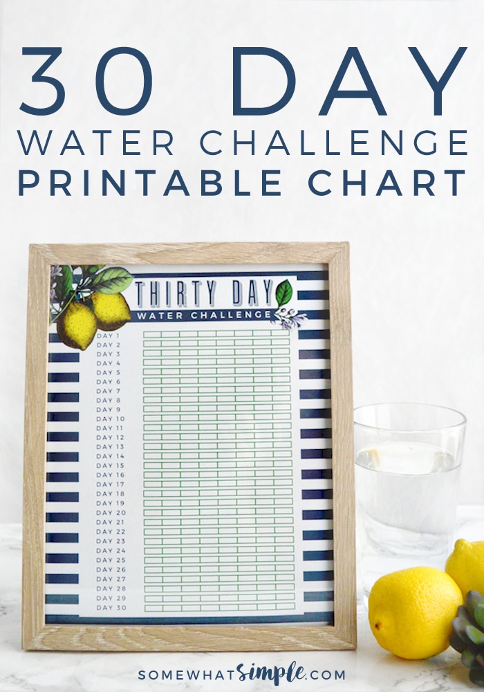 30 Day Water Challenge Printable SomewhatSimple