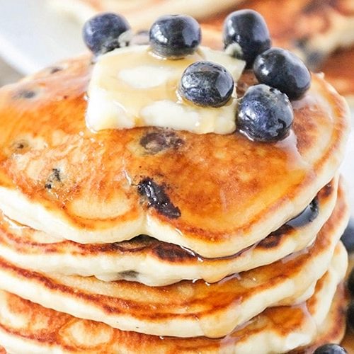 Lemon Blueberry Pancakes (Fluffy & Sweet) | Somewhat Simple