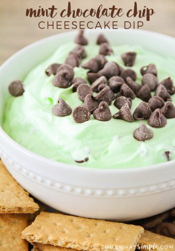 Mint Chocolate Chip Cheesecake Dip - Somewhat Simple