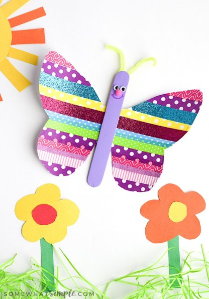 Washi Tape Butterflies Craft | Somewhat Simple