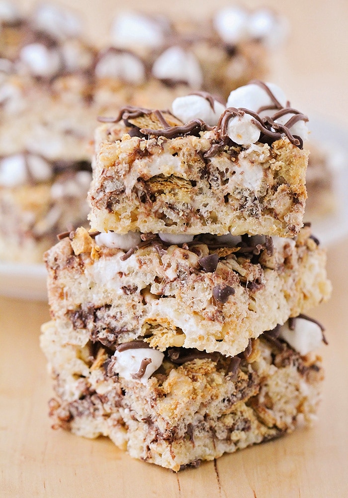 S'mores Rice Krispy Treats - Gooey and Delicious! - Somewhat Simple