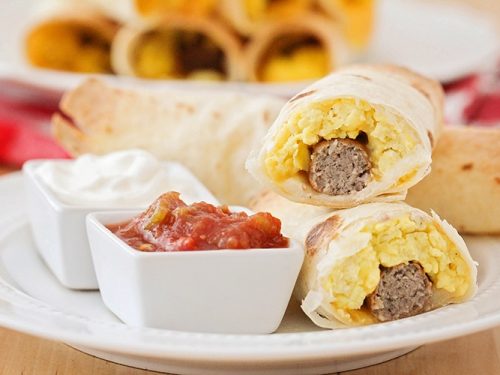 Baked Breakfast Taquitos Egg Sausage Somewhat Simple