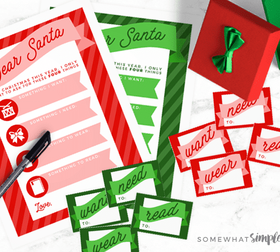 christmas wish list printables for Santa