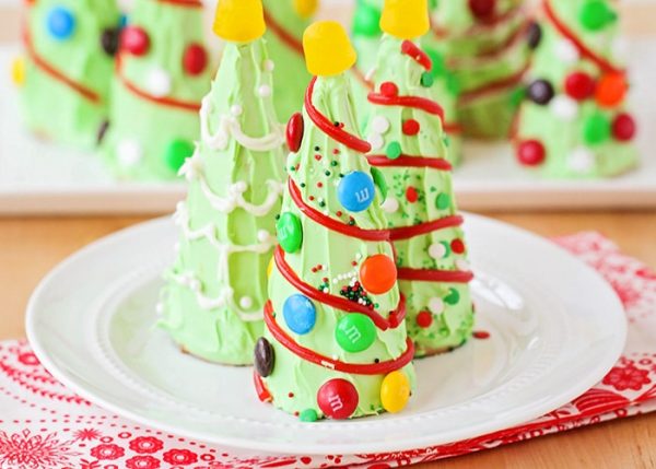 Sugar Cone Christmas Trees - from Somewhat Simple