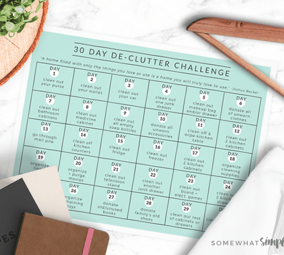 30 day declutter challenge printable main