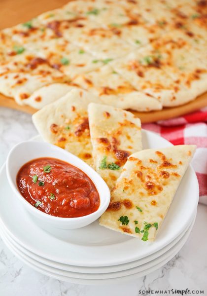 Easy Cheesy Breadsticks (Ready In 30 Mins) - Somewhat Simple