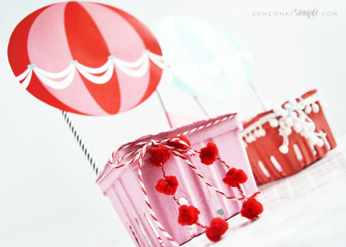 Easy Hot Air Balloon Valentine Boxes + Printables Somewhat Simple