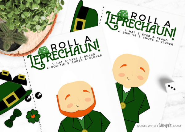 Roll a Leprechaun Game Printable | Somewhat Simple