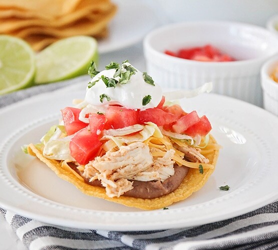 a Honey and Lime Chicken tostada