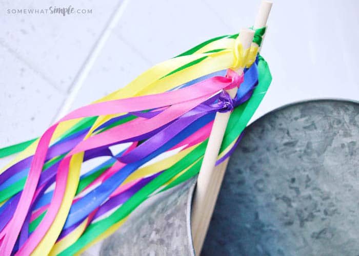 colorful and easy homemade ribbon wands