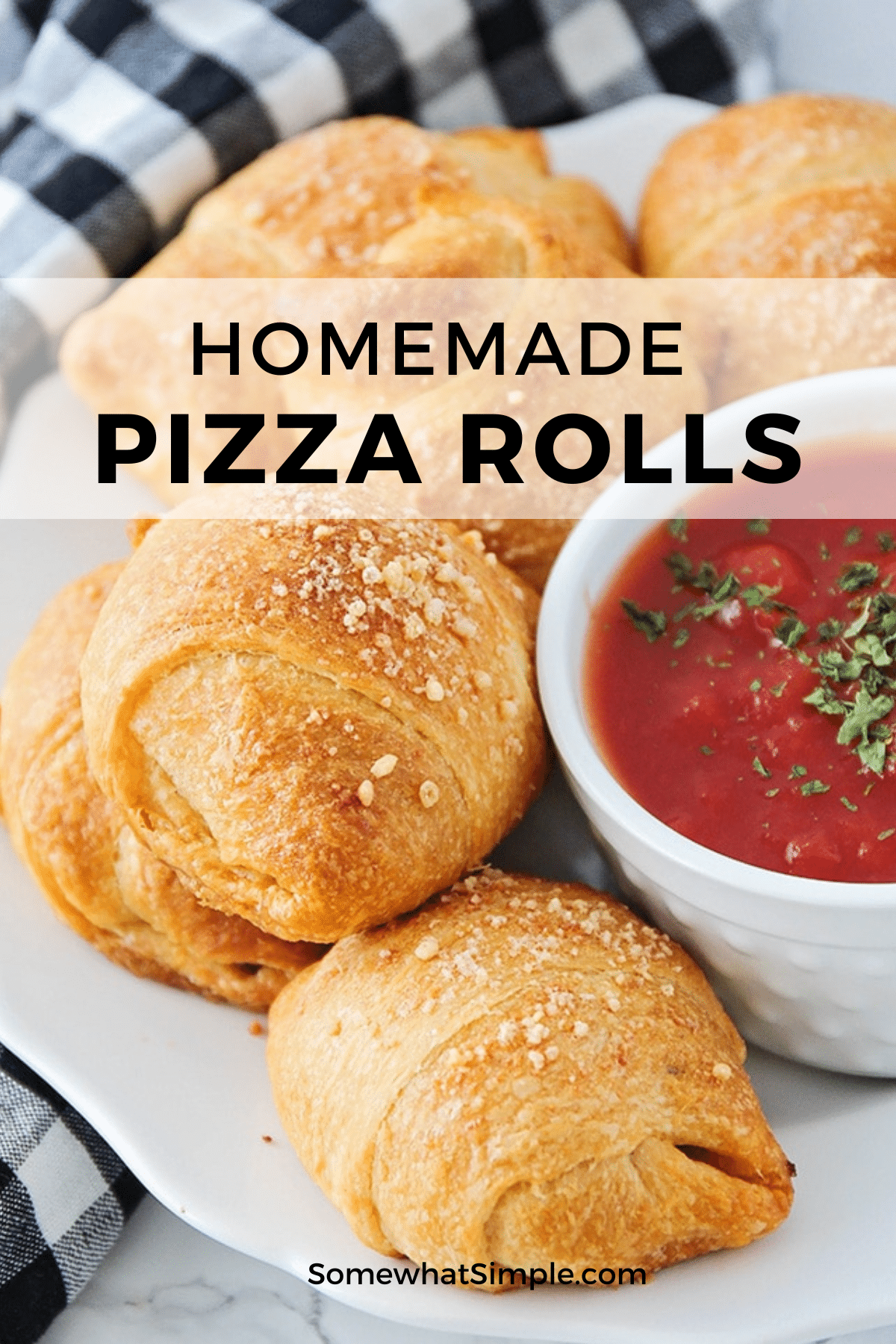 These pizza rolls are a tasty way to get the kids involved in making dinner! They are super simple to create, plus they are easy to adapt for the pickiest of eaters! via @somewhatsimple