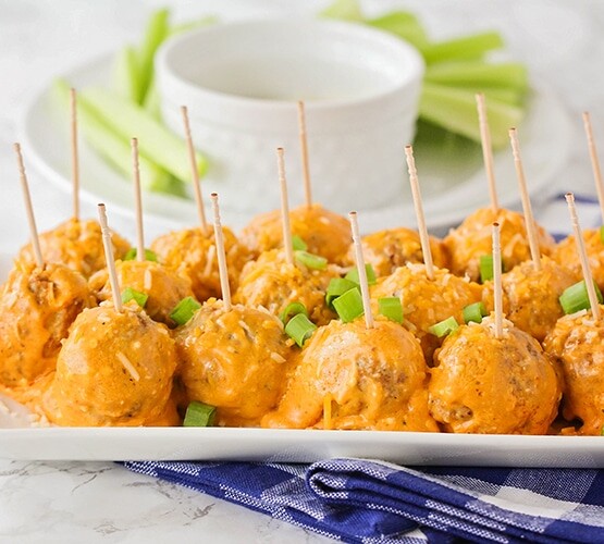 easy buffalo chicken meatballs