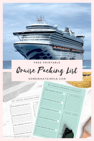 Printable Cruise Packing List (FREE Printable) | Somewhat Simple