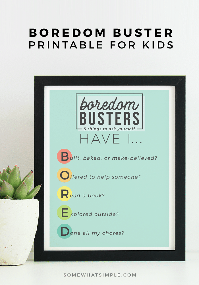 What To Do When You're Bored - Free Printable for Kids