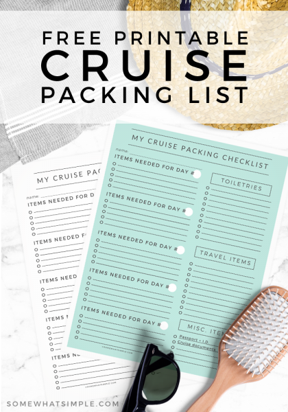 Printable Cruise Packing List (free Printable) 