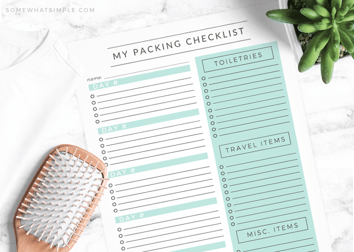 Travel Packing List - Free Printable - Somewhat Simple
