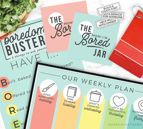 summer printables + boredom buster free activities for families