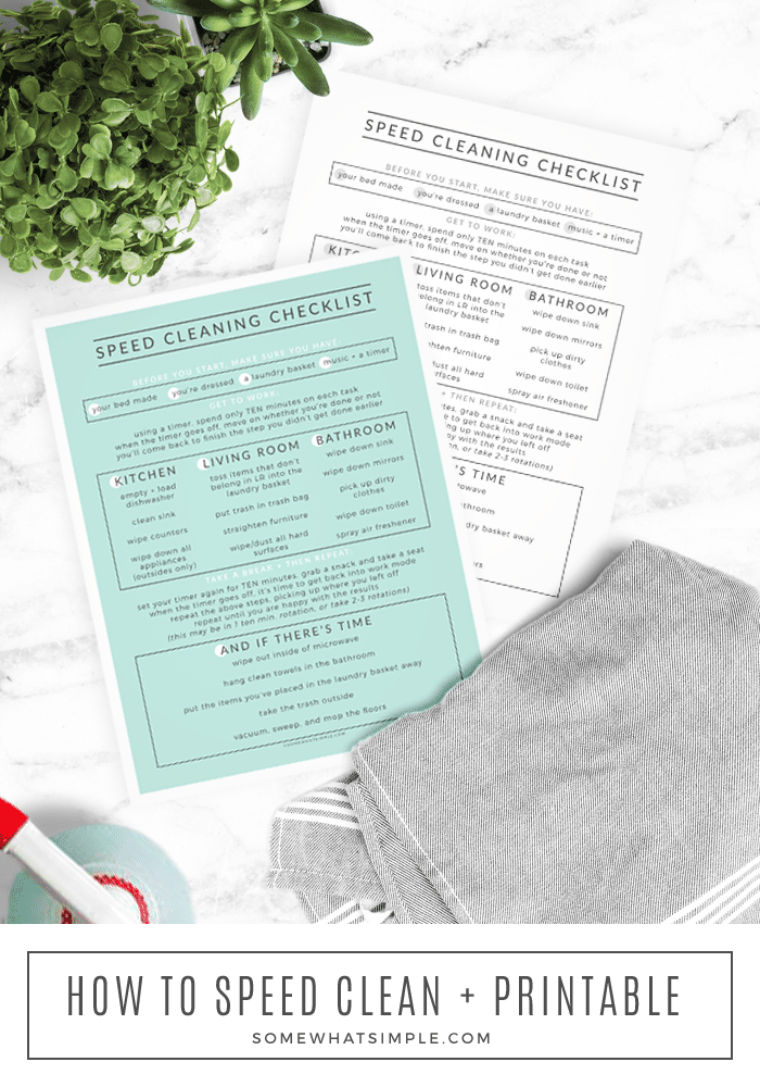 15-Minute Speed Cleaning Checklist + FREE Printable