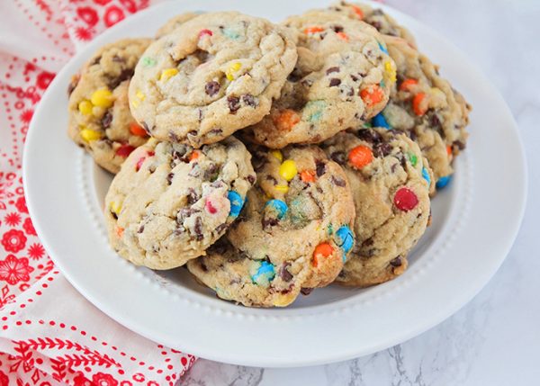 M&M Chocolate Chip Pudding Cookies - Somewhat Simple