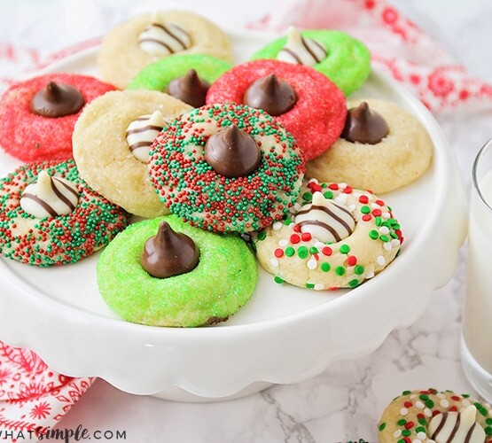 blossom cookies decorated for Christmas