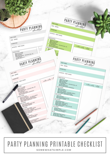 Party Planning Checklist (FREE Printable Planner) - Somewhat Simple