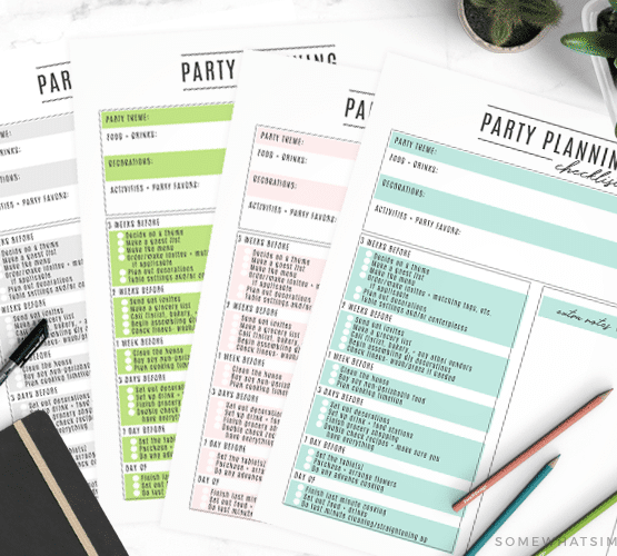 party planning printable fun checklist how to diy tips tricks hacks easy simple helpful blank fillable free download color colorful pastel black and white