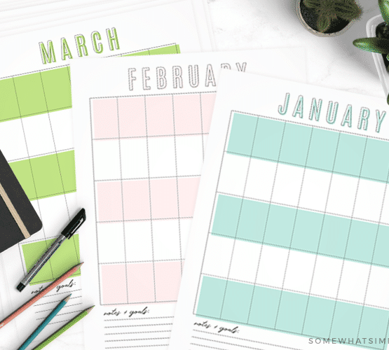 free calendar printable pdf template