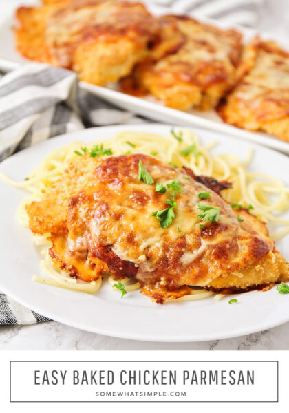 EASIEST Baked Chicken Parmesan Recipe | Somewhat Simple