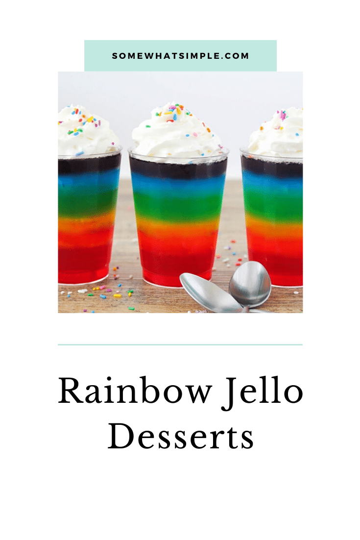 Rainbow Jell-o Cups Layered Dessert for a Unicorn Party!