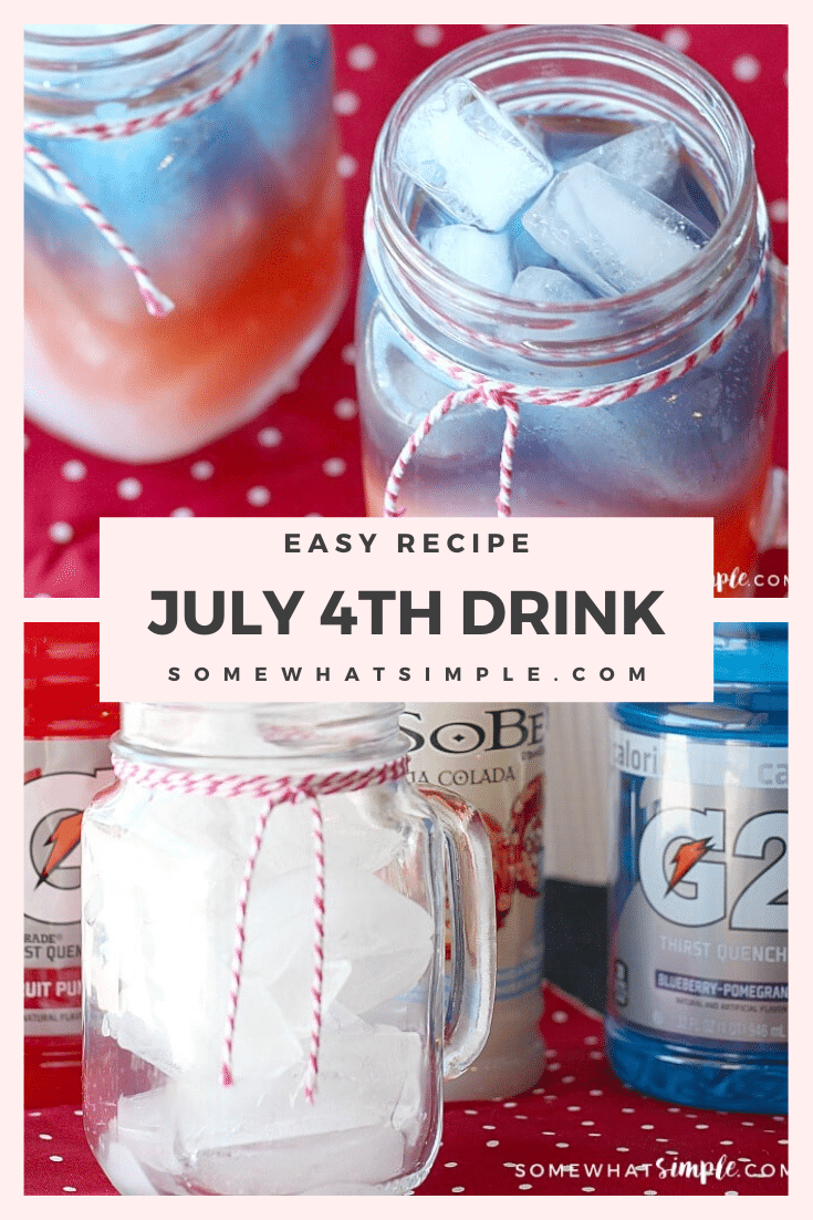 Layered Red, White & Blue 4th of July Drink Recipe | Somewhat Simple