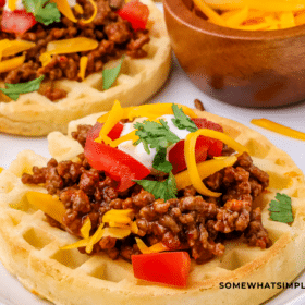 close up of waffle tacos